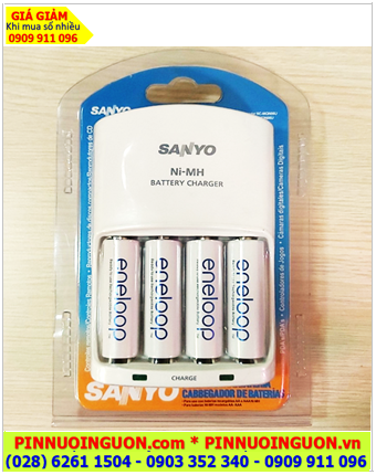 Sanyo NC-MQN06U kèm 4 pin sạc Panasonic Eneloop BK-3MCCE (AA2000mAh 1.2v, Xuất xứ NHẬT)